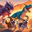 Dragons Dinos and Corgis logo