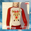 Women's Matching Family Holiday Sweater Deer Printed logo