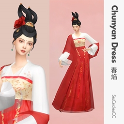 [SixCirclesCC] Chinese Dress - Chunyan - The Sims 4 Create a Sim ...