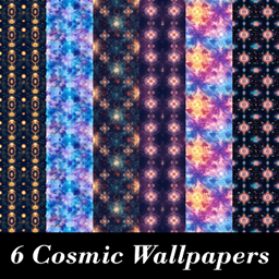 Cosmic Patterned Wallpaper, Set 2
