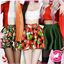 Christmas high waist skater skirt [HQ compatible] logo