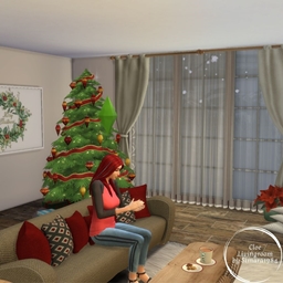 Cloe Livingroom Christmas (CC)