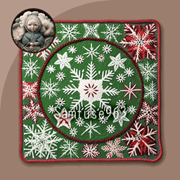 HQ Christmas Square Dance Rug #1 Samtuse963