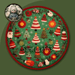 Christmas Round Dance Rug #2 Samtuse963 logo