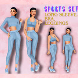 SPORTS SET  BRA - LEGGINGS - LONG SLEEVE TOP logo
