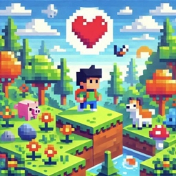 Minecraft but you have one heart ❤️ logo