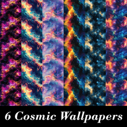 Cosmic Patterned Wallpaper, Set 4