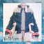 Boy's Knit Sweater Layered Up Hoodie Flap Strap Jacket logo