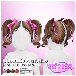 Bubbles Pigtails Hair Infant Toddler Child
