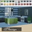 A modern kitchen with a glossy finish logo