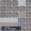 Elegant floor tile in blue - gray logo
