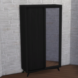 Wardrobe with mirror logo