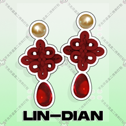 LIN-DIAN Chinese Knot Pearl Gemstone Earrings