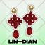LIN-DIAN Chinese Knot Pearl Gemstone Earrings logo