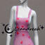 Short Overalls in Heart patterns logo