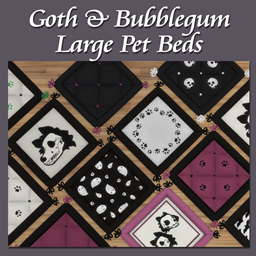Goth and Bubblegum Large pet beds