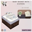 Baby baskets with diapers logo