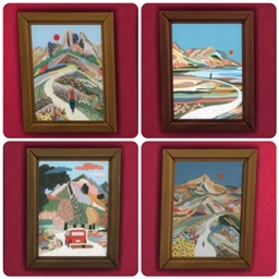 Colorful landscape painting logo