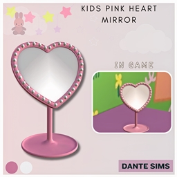 Kids pink heart mirror logo