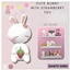 Cute bunny with strawberry toy logo