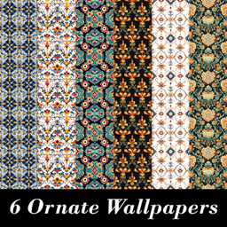 Ornate Patterned Wallpaper, Set 1