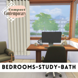 Compact Contemporary - Bedrooms, Study and Bathroom