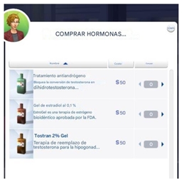 Hormone Replacement Therapy by Zero's Sims 4 Mods Spanish Translation