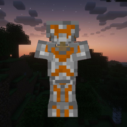 White armor with orange acenss