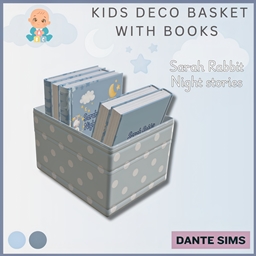 Kids basket with books Sarah rabbit - set