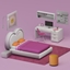 Bright & Bold Set / Cute Pink Bedroom Set