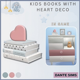 Kids books with heart deco logo