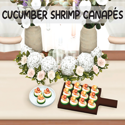 Cucumber Shrimp Canapés by AlwaysJustJay / translation spanish by Monisims
