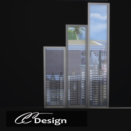A skyline on the privacy window. For short walls. logo