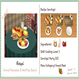 Grand Meal ~ Pancakes & Waffles Board By Littlbowbub / Translated to Spanish by dokimtz