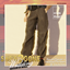 Baggy Fit Leather Denim Pants logo