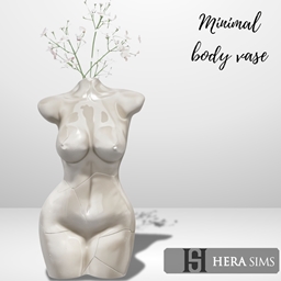 Minimal body vase with flowers logo