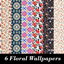 Floral Patterned Wallpaper, Set 9