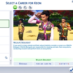 Career as a Wildlife Biologist by kiarasims4mods translation into Portuguese