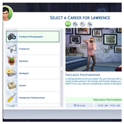 Career Freelance Photographer by kiarasims4mods Portuguese translation
