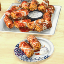 Recetas de Rollitos de huevo con pollo y salsa búfalo de Insimnia Traducido al español by LizzySims