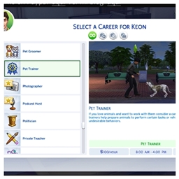 Career Pet Trainer by kiarasims4mods Portuguese Translation