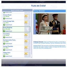 Royal Wedding Event by kiarasims4mods translation to Portuguese