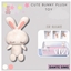 Cute bunny plush toy logo