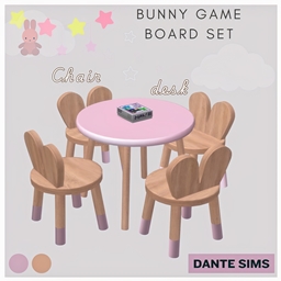 Bunny game board table & chair - set logo