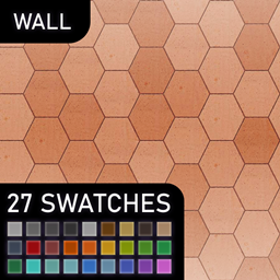 🧱 [ESI]  Terracotta Hexagonal Tiles (Wall) | Wall project image