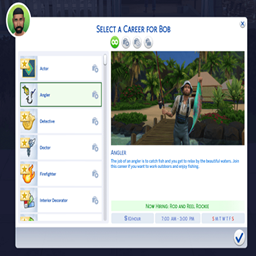 Angler (Active) Career By Kiarasims4mods / Translated to Spanish by dokimtz