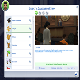 Lawyer (Active) Career By Kiarasims4mods /  Translated to Spanish by dokimtz