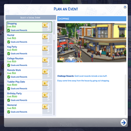 Shopping Event By kiarasims4mods /  Translated to Spanish by dokimtz