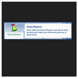 Party Planner Trait by kiarasims4mods Portuguese Translation