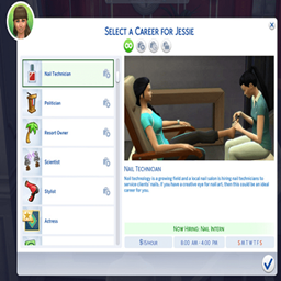 Nail Technician (Active) Career By kiarasims4mods /  Translated to Spanish by dokimtz